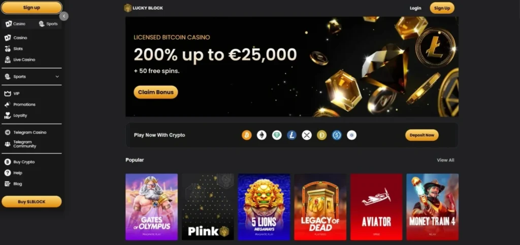 casino online com Lucky Block - Maior Seleção Com Mais de 4.000 Jogos e 16 Criptomoedas
